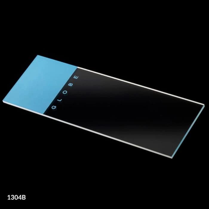 Globe Scientific Frosted Microscope Slides, 25x75x1mm, One Side Frosted, Blue, 1440/Case - Slide Frosted 1-Side 25x75x1mm - Image 1