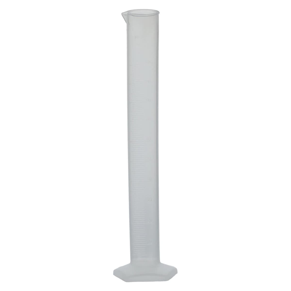 Globe Scientific Graduated Cylinder, Polypropylene, Clear, 100mL, Molded Graduations, Pour Spout - Cylinder Graduated PP - Image 1