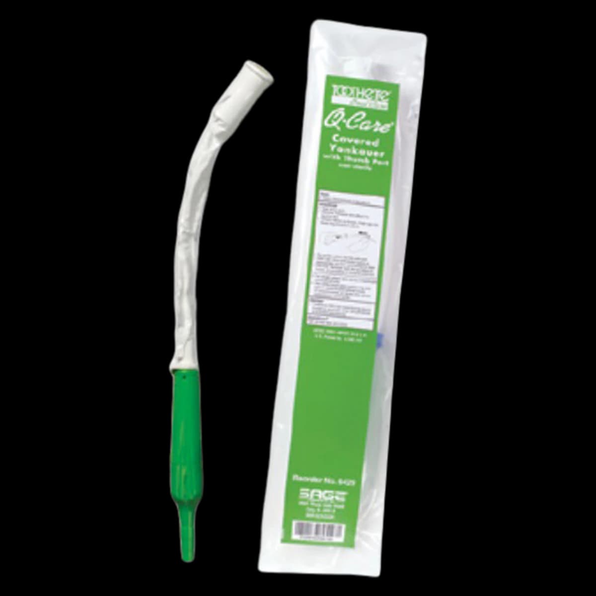 Q.Care Yankauer Suction Tip with Handle, Covered, 40/Case - Yankauer Suction w/Handle - Image 1