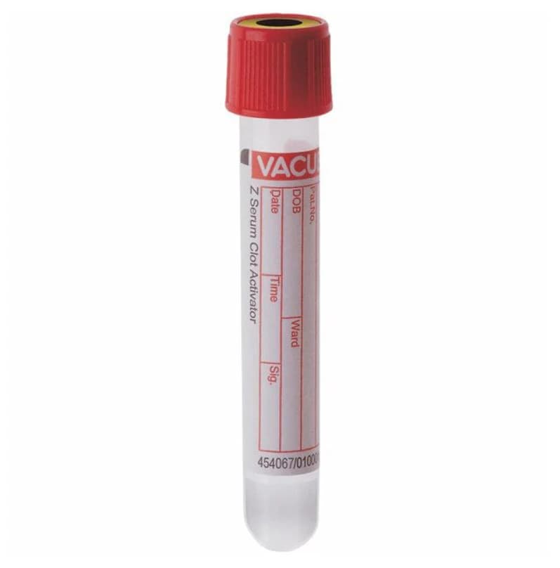 Greiner Bio-One Vacuette Serum Clot Activator Tube, Red/Yellow, 13x75mm, 3.5mL, Pull Cap, Sterile, 50/Box - Tube Serum Clot Activator - Image 1