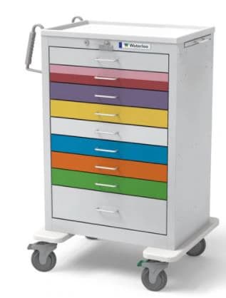 Waterloo UniCart X-Tall Pediatric Steel Cart, 9 Drawers - UniCart X-Tall Peds Steel 9Drw - Image 1