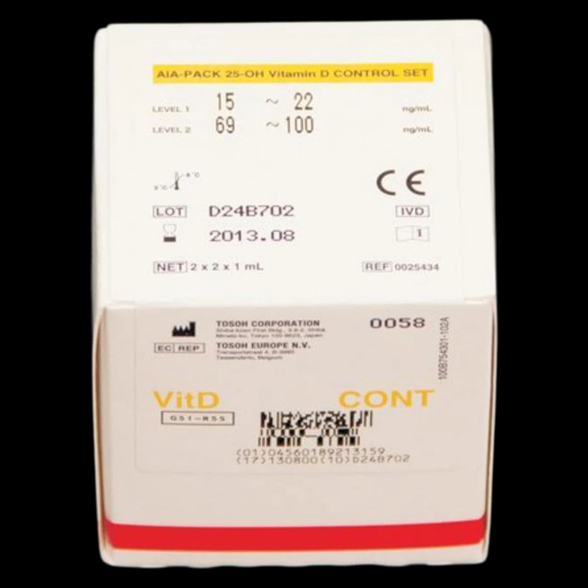 Tosoh AIA-Pack OH Vitamin D 2 Level Control, 4 x 1 mL - Control 2 Level OH Vitamin D - Image 1