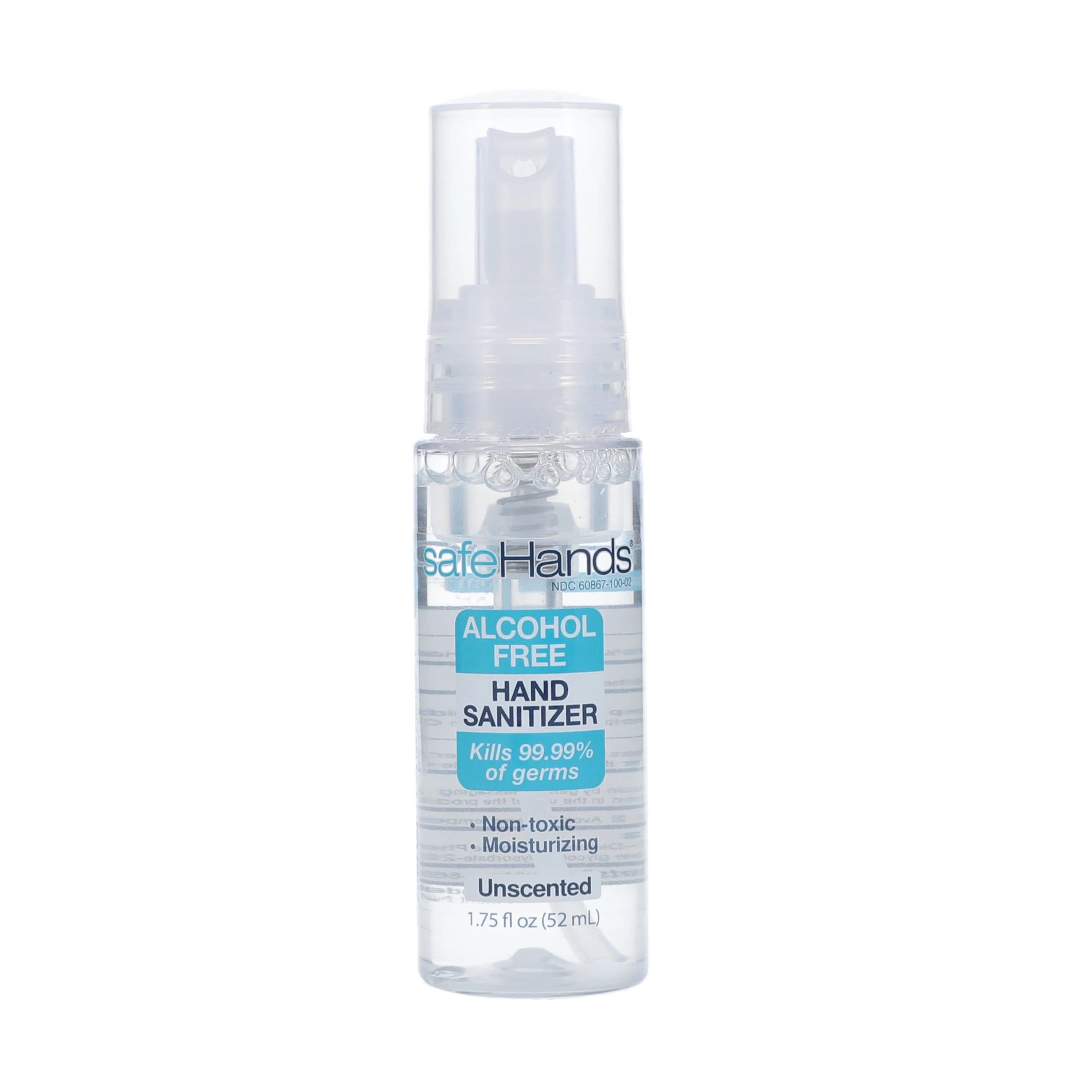 SafeHands Foam Sanitizer, Alcohol-Free, 0.13% Benzalkonium Chloride, Fragrance Free, 1.75 oz - Sanitizer Hand Foam ALC-Free - Image 1