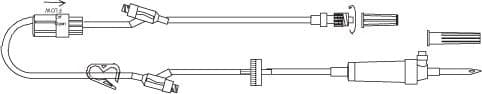 Vygon IV Administration Set, Needleless, 20 Drops/mL, 2 NAC Injection Sites, 90" Rotating Male Luer Lock, 50/Case - IV Xtn Set Ndls 20Drop/mL 2Inj - Image 1