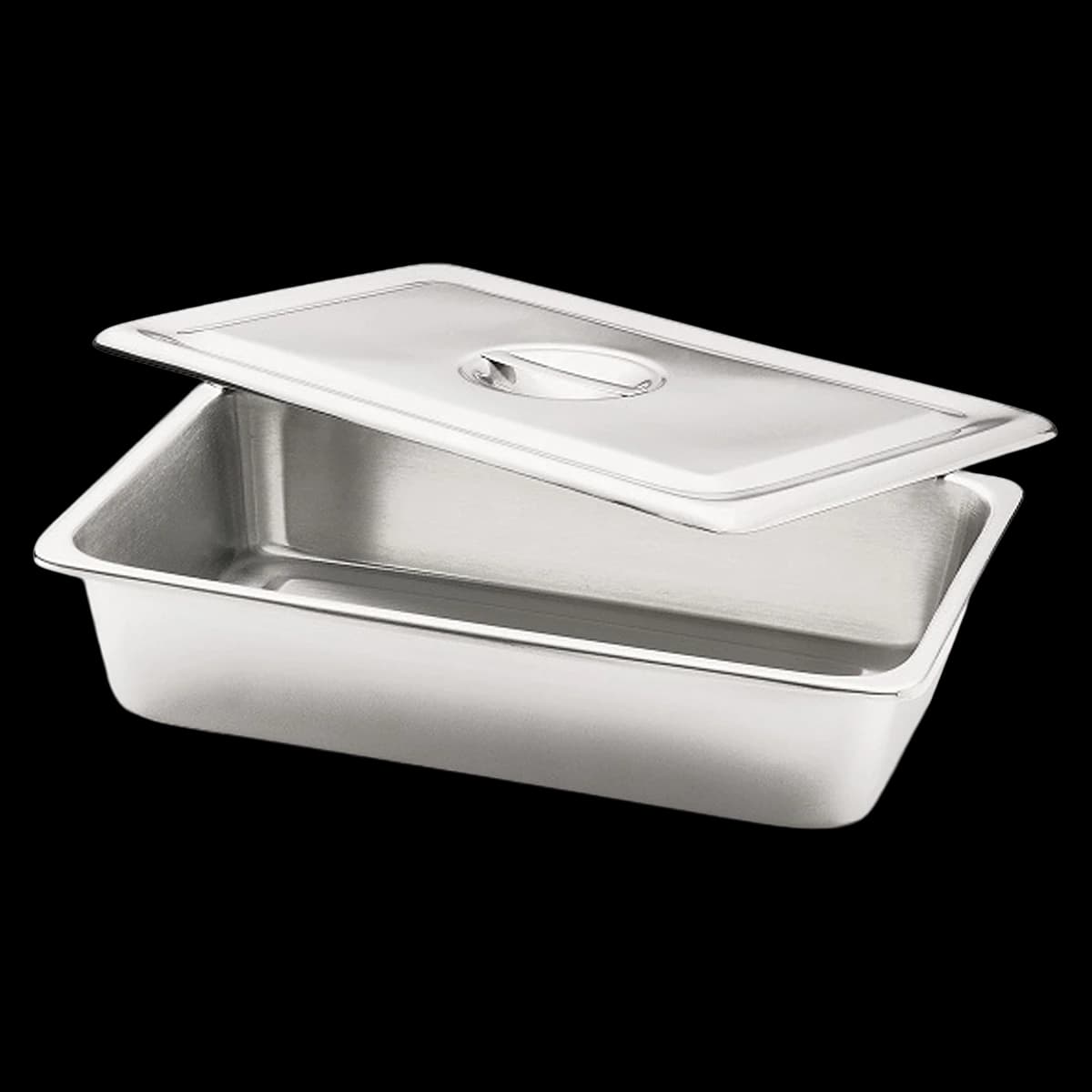 TECH-MED Instrument Tray with Strap Handle, 12x8x2", Stainless Steel, Each - TECH-MED INSTRUMENT TRAY STRAP HANDLE 12x8"x2 SS - Image 1