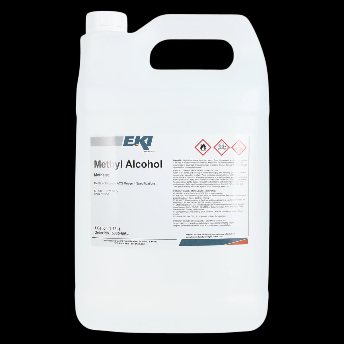 Methanol Reagent, Purified, 1 Gallon, Clear/Colorless, Each - Methanol - Image 1