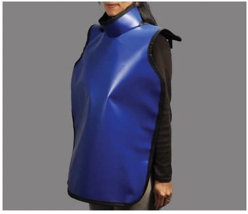 Cling Shield® Black Lead-Lined Adult Protectall X-Ray Apron with Neck Collar, .5mm Lead Equivalency, 22-1/4" x 25-1/4" - Cling Shield® Black Lead-Lined Adult Protectall Apron with Neck Collar .5mm - Image 1
