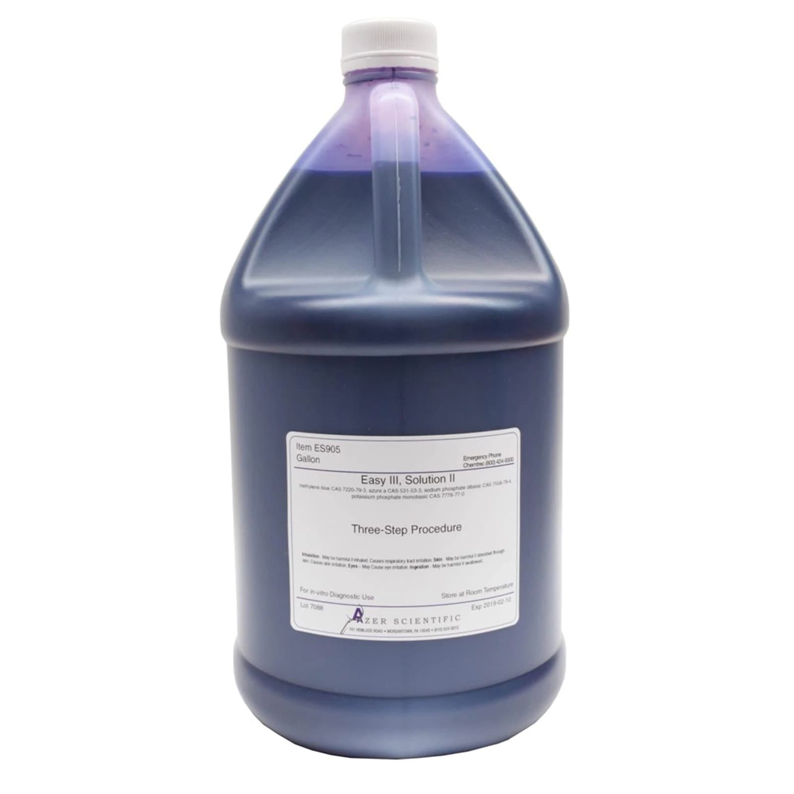 Azer Scientific Easy III Solution II Stain, Blue, 1 gal, 4/Case - Easy III Solution II - Image 1