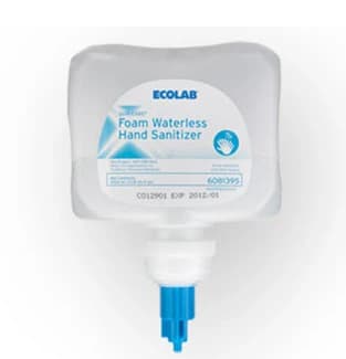 Ecolabs Quikcare Hand Sanitizer Foam, 62% Ethyl Alcohol, Fragrance Free, 1200 mL, 4/Case - Quikcare Hand Sanitizer 1200mL - Image 1