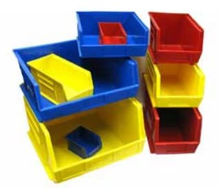 AkroBins Open Front Stackable Storage Bin, Yellow Polymer, with Label Holder, 10-7/8 x 5-1/2 x 5 in, Each - Bin Open Front Stackable - Image 1
