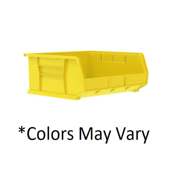 Akro-Mils AkroBins Storage Bin, Yellow Polymer, Label Holder, 14-3/4" x 16-1/2" x 7", 6/Case - Bins Yellow - Image 1