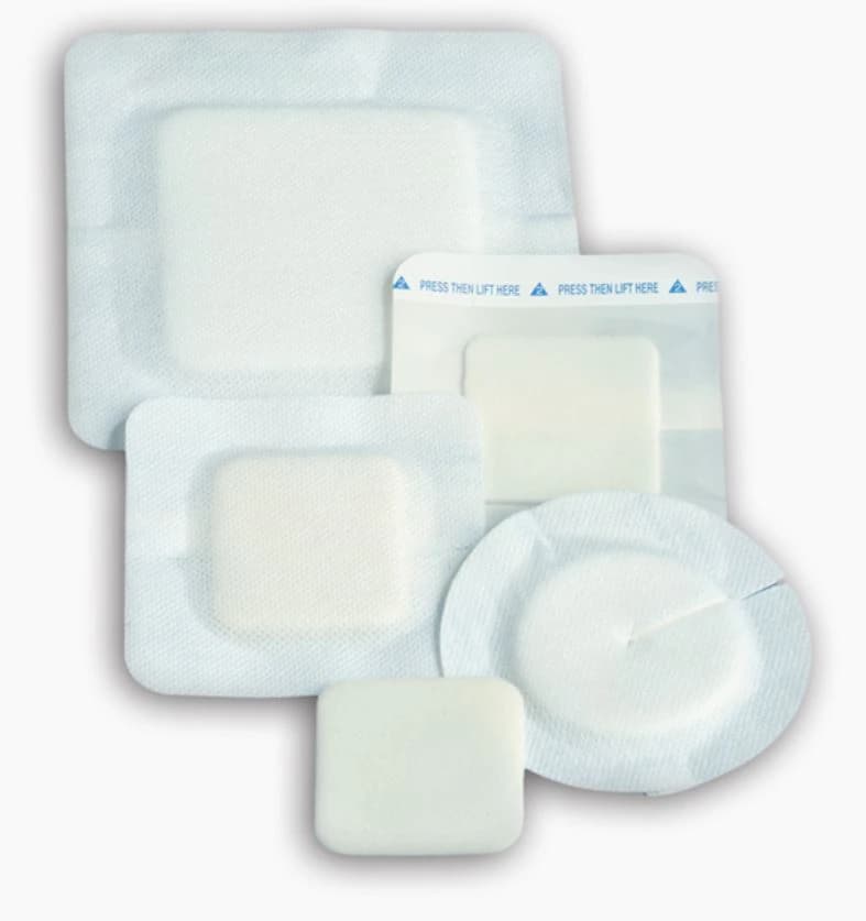 Polyderm Border Polyurethane Foam Wound Dressing, 4x4", Non-Adherent, White, Highly Absorbent - Polyderm Dressing Foam - Image 1