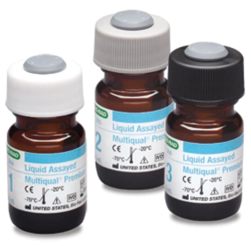 Bio-Rad Multiqual Premium Chemistry Tri-Level Control, 3 x 5 mL - Multiqual Prem Control 5mL - Image 1