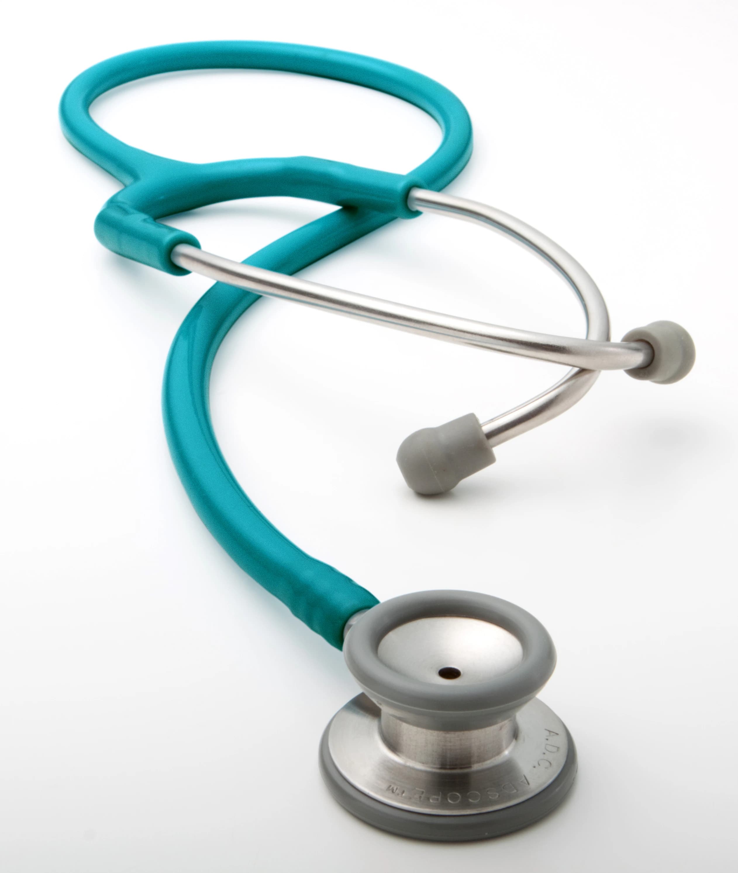 ADC Adscope 604 Pediatric Acoustic Stethoscope, Metallic Caribbean, Single Lumen Tubing - Stethoscope Adscope 604 Ped - Image 1