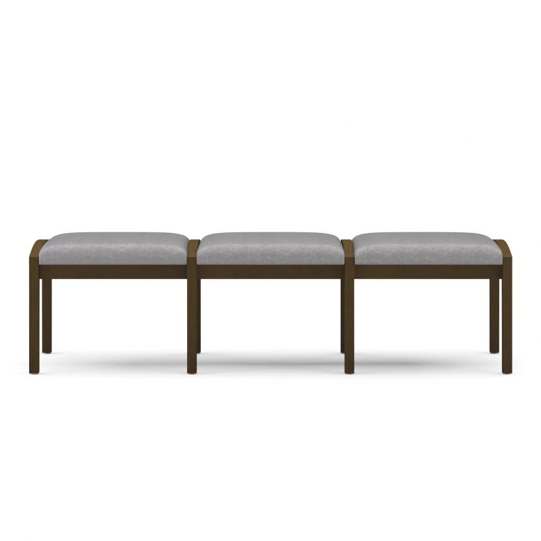 Lesro Lenox Guest Bench, Cobblestone, Mahogany Wood Finish, REN9201 - Chair Lenox Cbblstn REN9201 - Image 1
