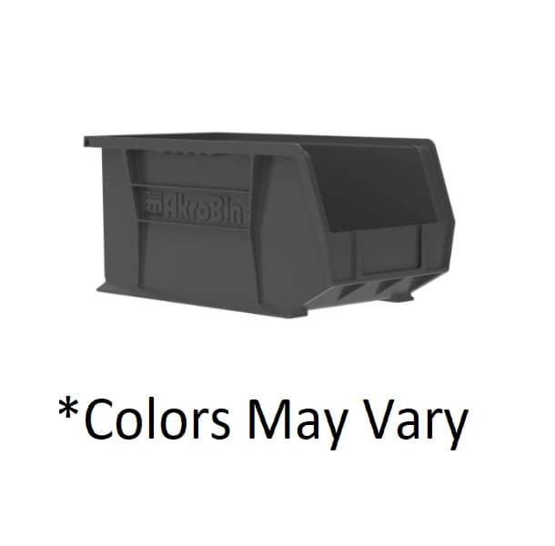 Akro-Mils AkroBins Storage Bin, Black Polymer, with Label Holder, 10-3/4 x 8-1/4 x 7 inches, 6/Case - Bin Storage 10x6-9/16" - Image 1