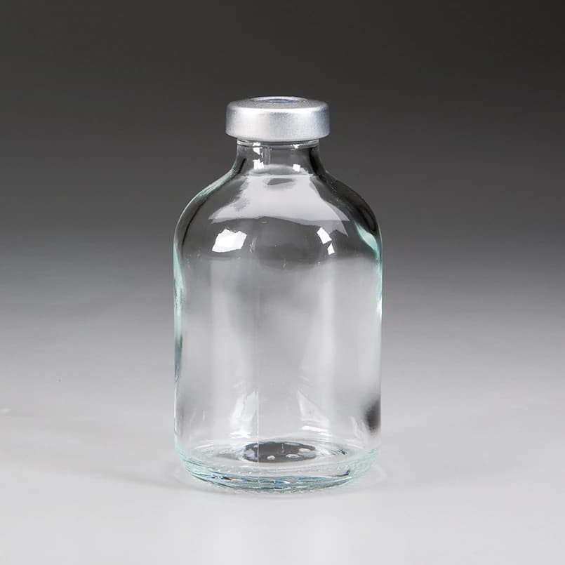 Health Care Logistics Empty Sterile Glass Vial with Silver Cap, 50 mL, 12/Package - Vial Glass Silver Cap Sterile - Image 1