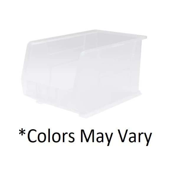 Akro-Mils AkroBins Open Stack Storage Bin, Clear Polymer with Label Holder, 18" x 11" x 10", 6/Case - Bin Stor Open Stack 18x11x10" - Image 1