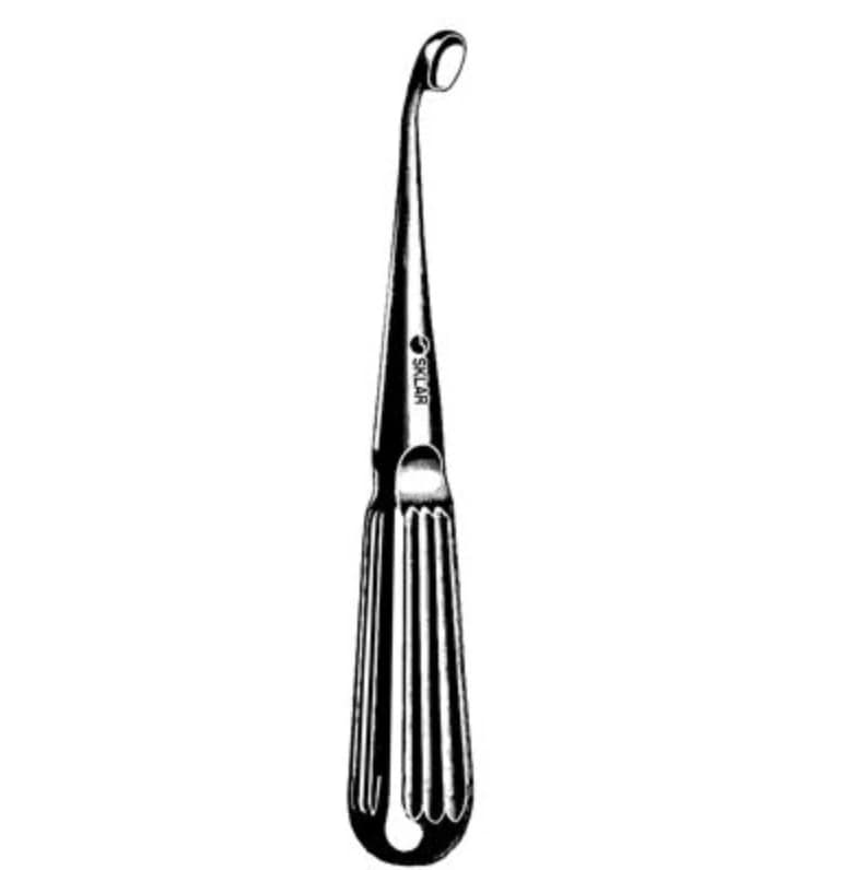 Sklar Bruns Bone Curette, Oval #3, Angled, 9" Stainless Steel, Non-Sterile, Reusable - Curette Bone Bruns Oval #3 Ang - Image 1
