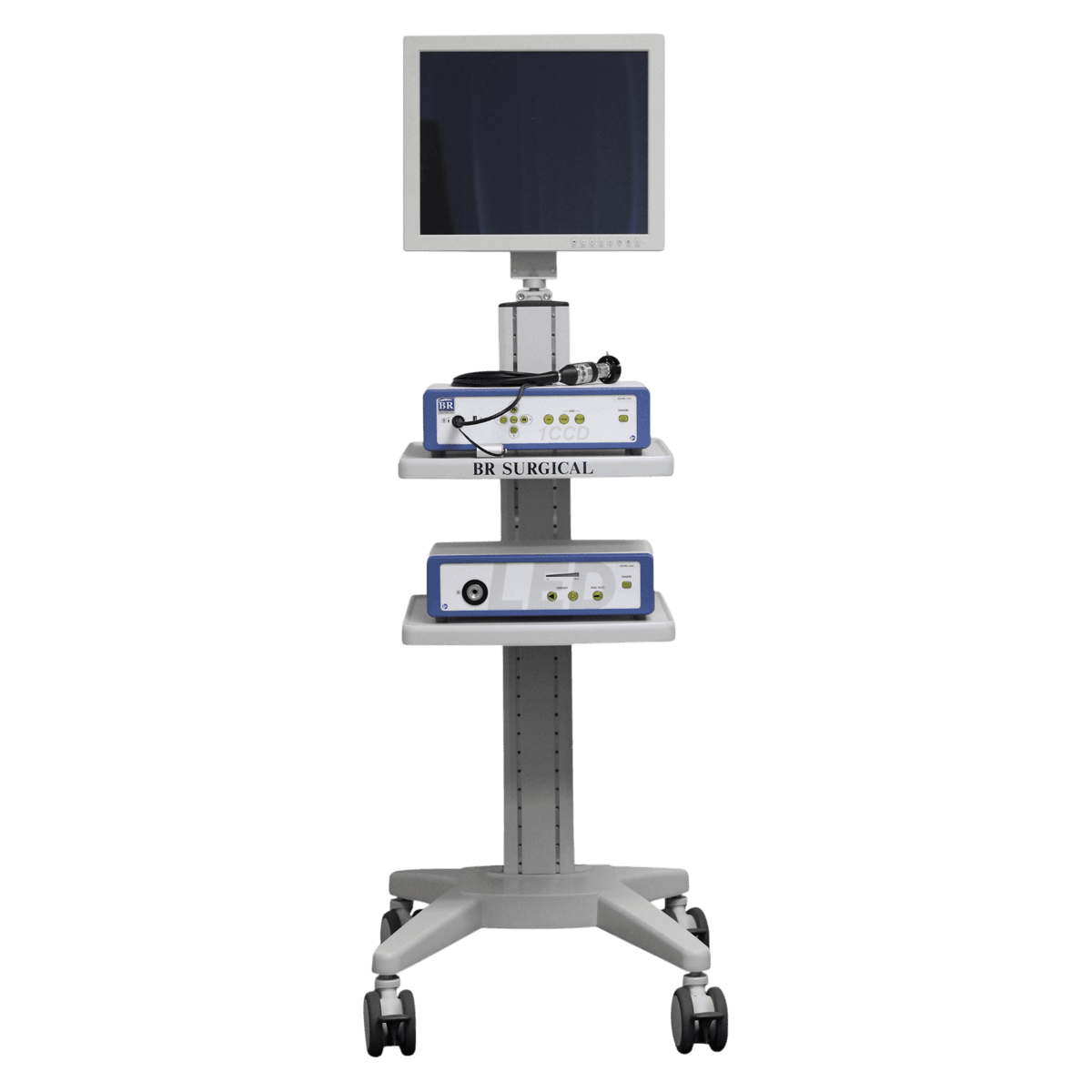 BR Surgical Endoscopic Video Cart, 2-Shelf, 66x25x17" - Cart Endoscopic Video 2 Shelf - Image 1