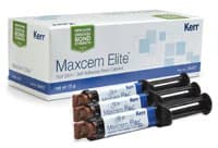 Maxcem Elite Universal Resin Cement Intro Kit, 3 x 5 g Dual Syringes (2 Clear, 1 White), 40 Mixing Tips, #34417 - Maxcem Elite Intro Kit - Image 1
