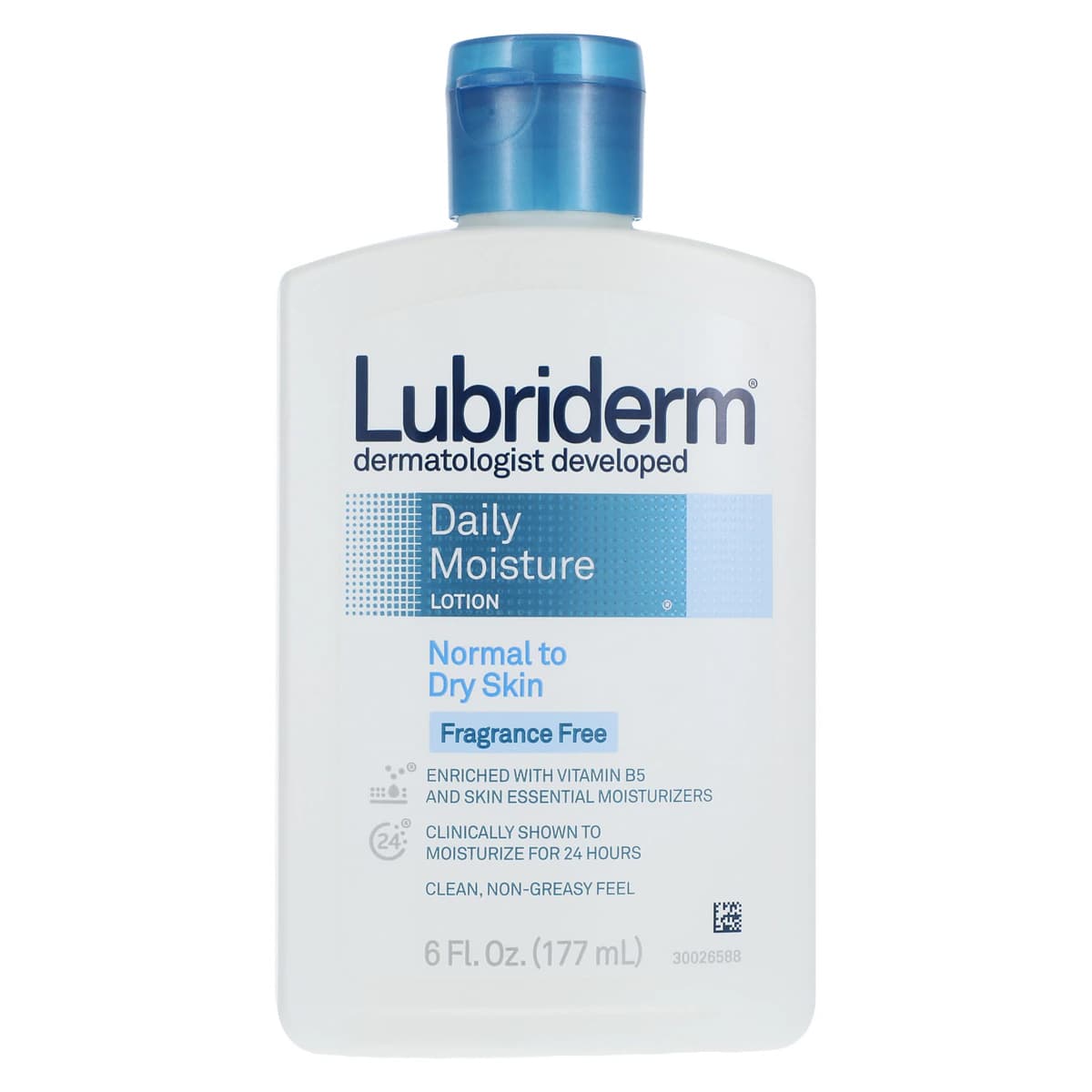 Lubriderm Daily Moisturizing Lotion, Fragrance Free, 6 oz Bottle - LUBRIDERM LOTION UNSCENTED - Image 1