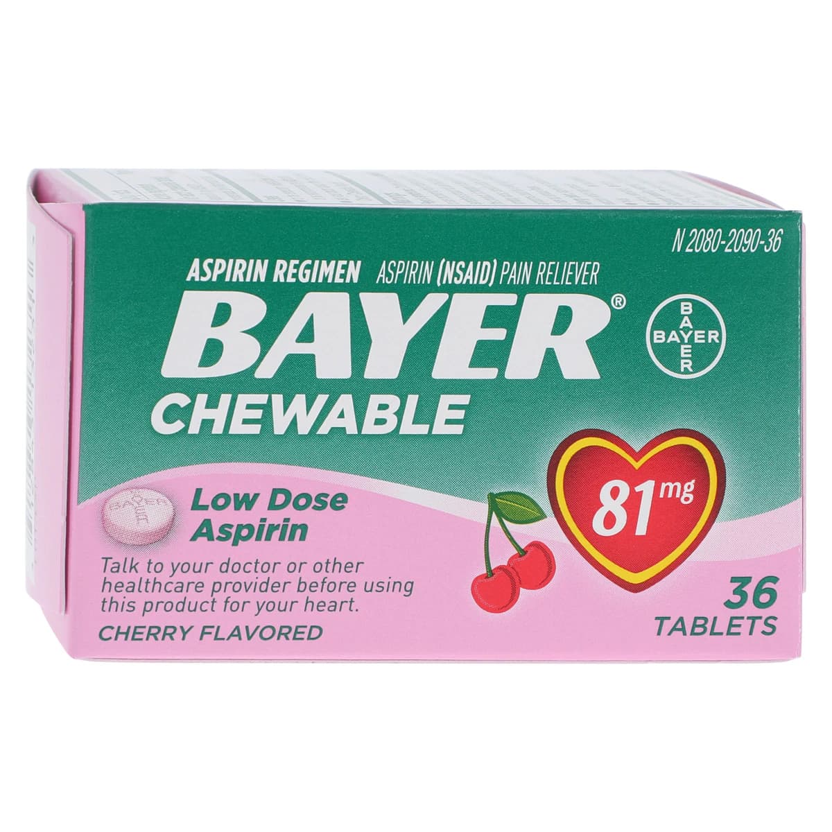 Bayer Aspirin Child Chewable, 81mg, Cherry Flavor, 36/Bottle - Bayer Aspirin Child Chewable - Image 1