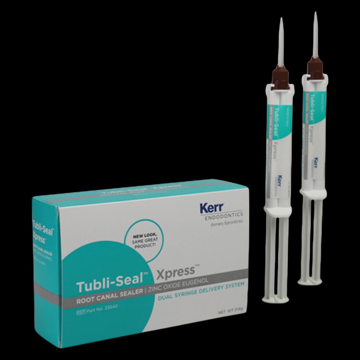 Kerr Tubli-Seal Xpress Root Canal Sealer, Zinc Oxide Eugenol, Automix Syringes, 10.7 g, 2/Pk, 33640 - Tubli-Seal Xpress Root Canal Sealer, Prefilled Syringes, 10.7 g, 2/Pk, 33640 - Image 1