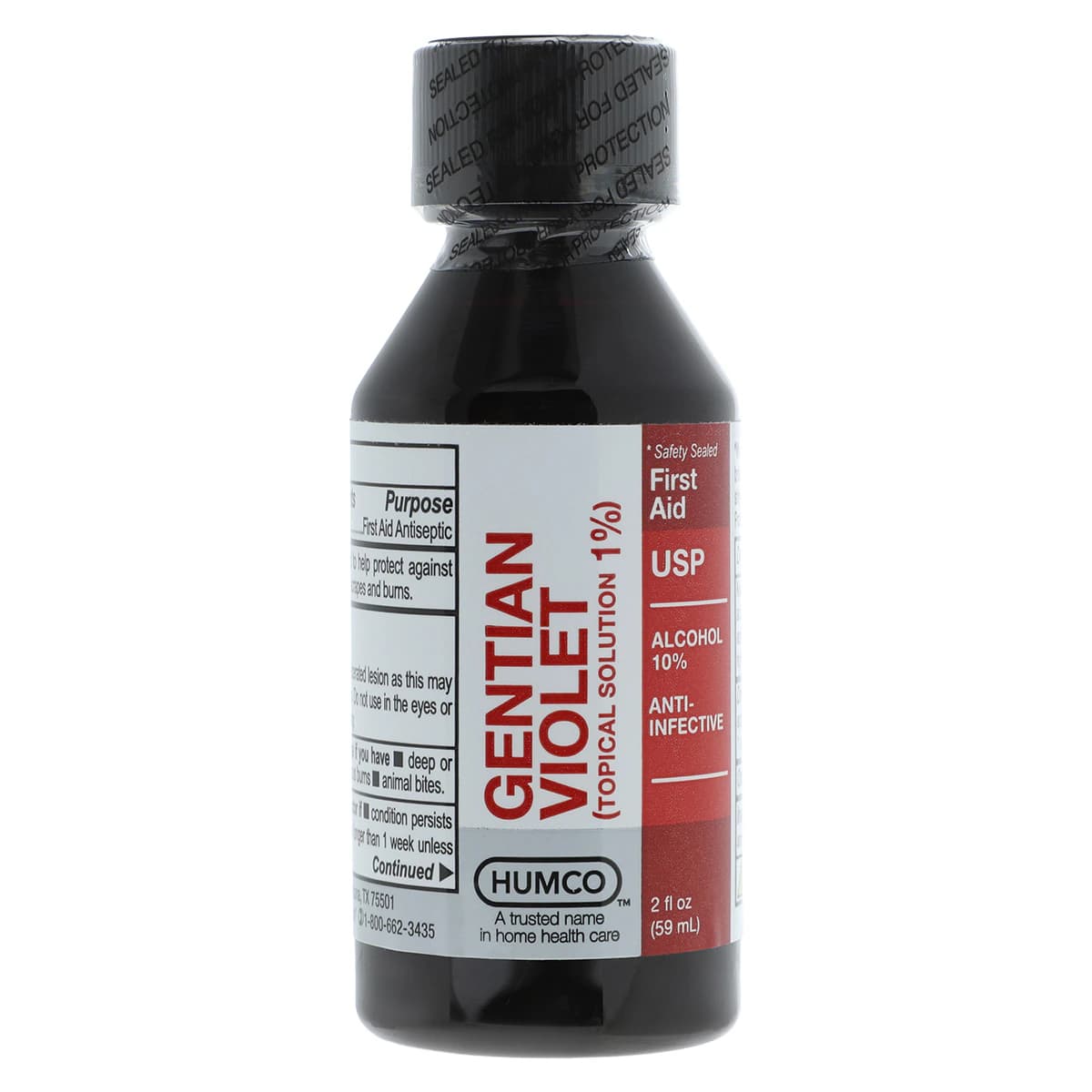 Humco Gentian Violet Solution 1%, 2 oz Bottle - Gentian Violet Solution - Image 1