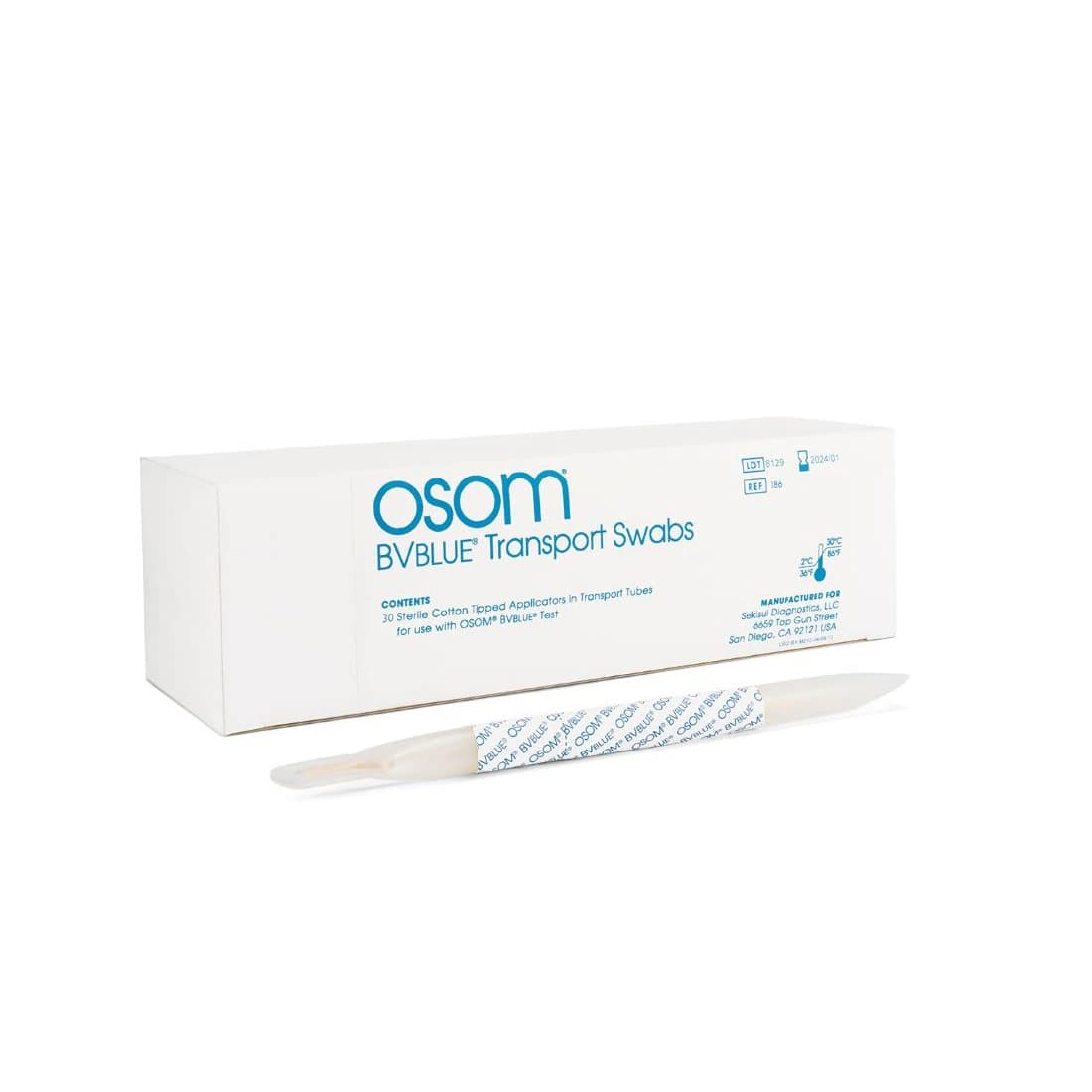 OSOM BVBlue Transport Swab Kit, 30 Count, 10/Case - Swab Kit BV Transport - Image 1