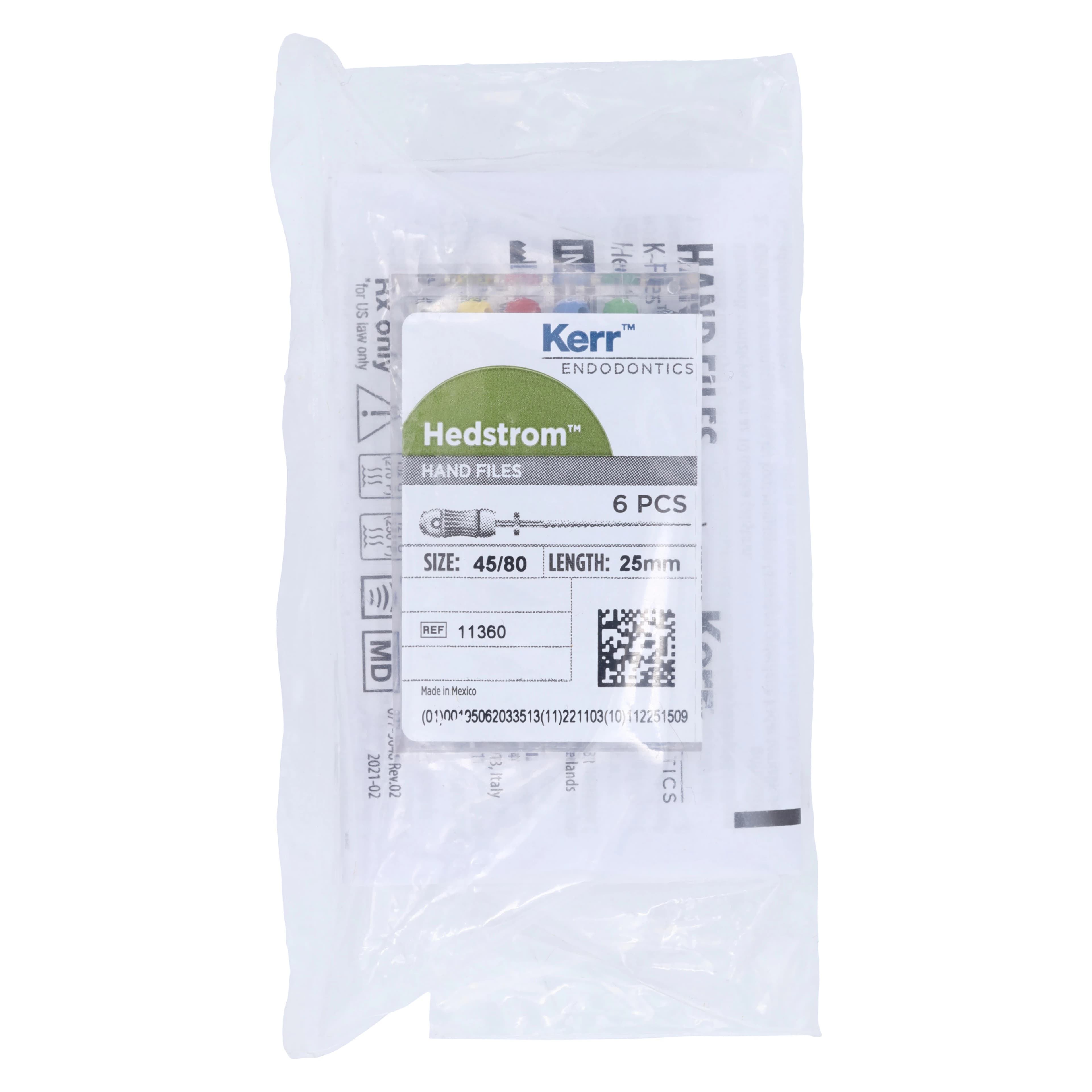 Kerr Endodontics Hedstrom Files, Stainless Steel, 25 mm, #45-80 Assorted, 6/Pk, 11360 - Sybron Endo, Hedstrom Files, Stainless Steel, 25 mm, # 45-80, Assorted, 6/Pk, 11360 - Image 1