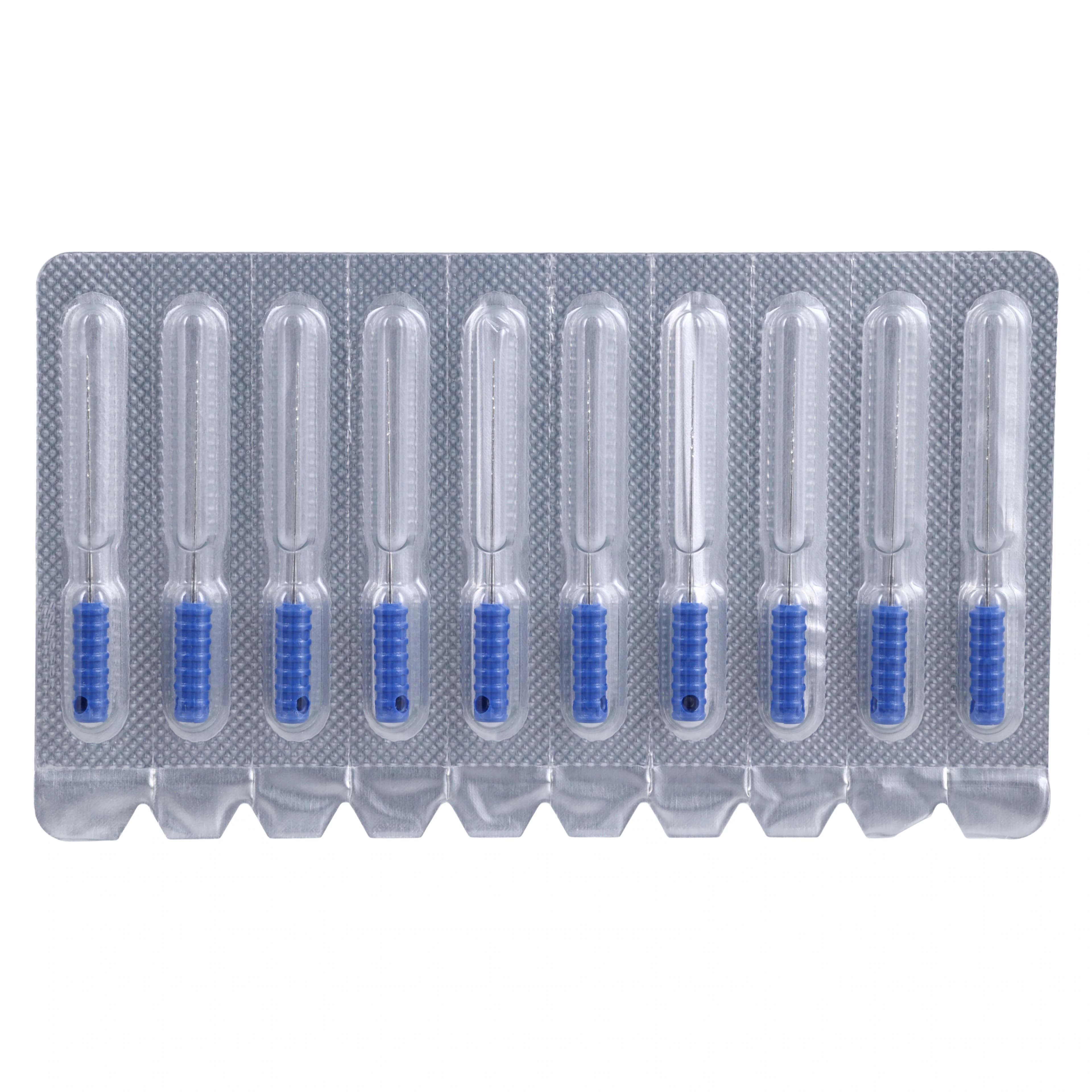 Kerr Barbed Broaches, Fine (Blue), 21mm, Presterilized, 30/Pkg, #17011 - Barbed Broaches Fine 30Pk - Image 1