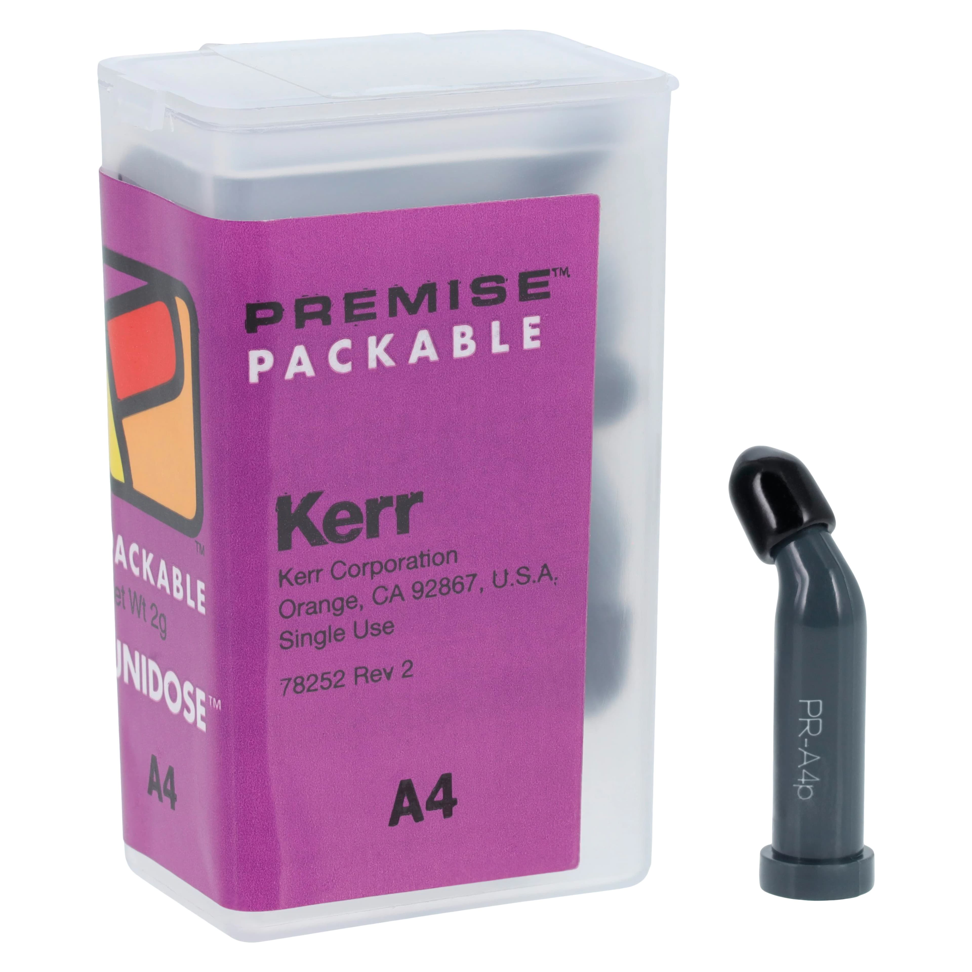 Premise Universal Nanofilled Composite, Packable, Shade A4, 0.2 g Unidose Refill, 20/Pk, 32682 - Premise Packable A4 0.2g Unidose Refill Pack of 20 - Image 1