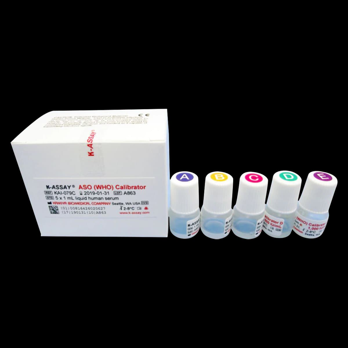 Kamiya Biomedical ASO Calibrator (Anti-Streptolysin O), 1 mL, 5/Box - ASO Calibrator - Image 1