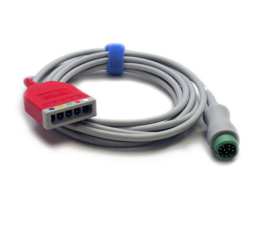 Mindray Host Cable, 12-Pin, 3/5 Lead ECG, for DPM 6/DPM 7/Passport 8/Passport 12/Passport 12m/Passport 17m/T1 - Cable Host 12 Pin 3/5 Lead ECG - Image 1