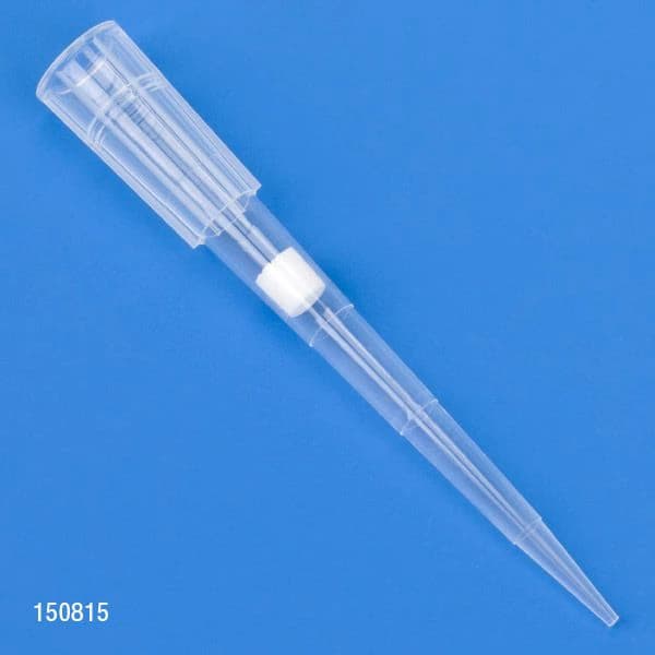 Globe Scientific Filter Pipette Tips, 1-100 µL, Graduated, 54mm, Sterile, Low Retention, Natural, 960/Box (10x96 Rack) - Tip Pipette Graduated Filtered - Image 1