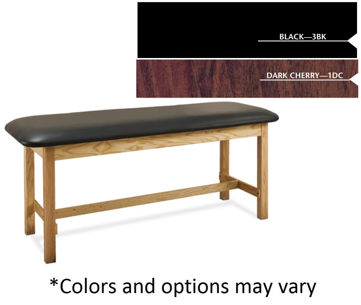 Clinton Industries Classic Series Straight Line Treatment Table, Flat Top, Black, 400 lb Capacity - Table Treatment Flat Top - Image 1