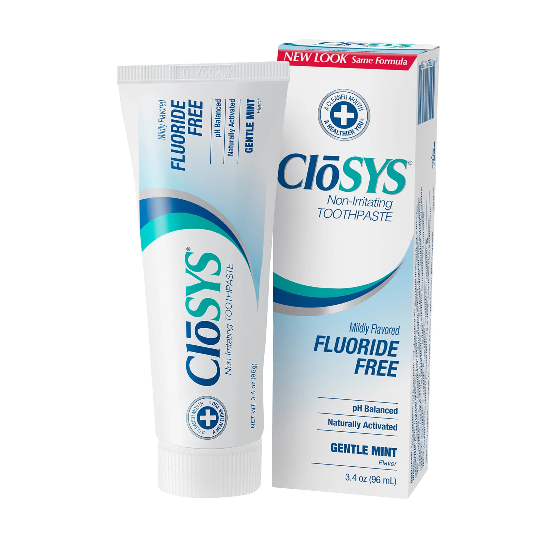 CloSYS® Toothpaste, Fluoride Free, Clean Mint, 3.4 oz Tube - CloSYS® Toothpaste - 3.4 oz, Without Fluoride - Image 1