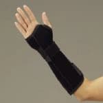 DeRoyal Wrist/Forearm Splint Brace, Suede Leatherette, Adult, Large, 11.5", Right - Brace Wrist - Image 1