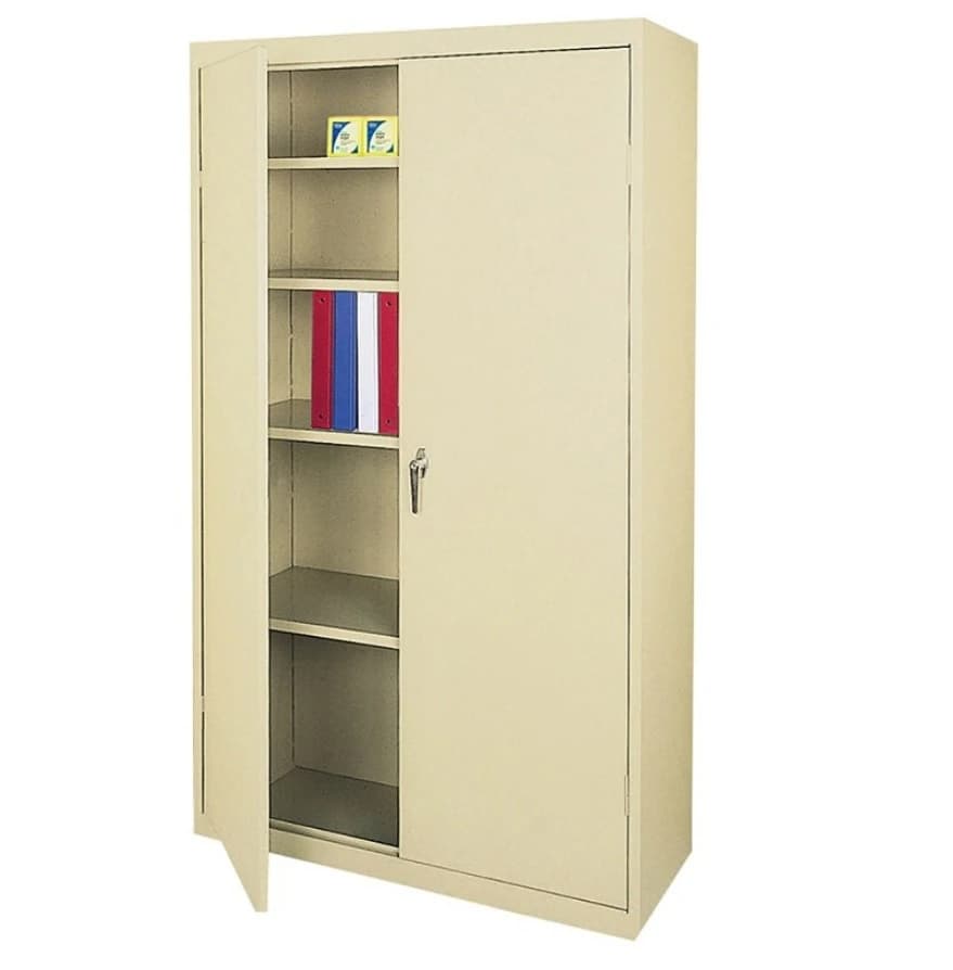 Realspace 72 in Steel Storage Cabinet With 4 Adjustable Shelves, Putty, Each - Cabinet Storage - Image 1