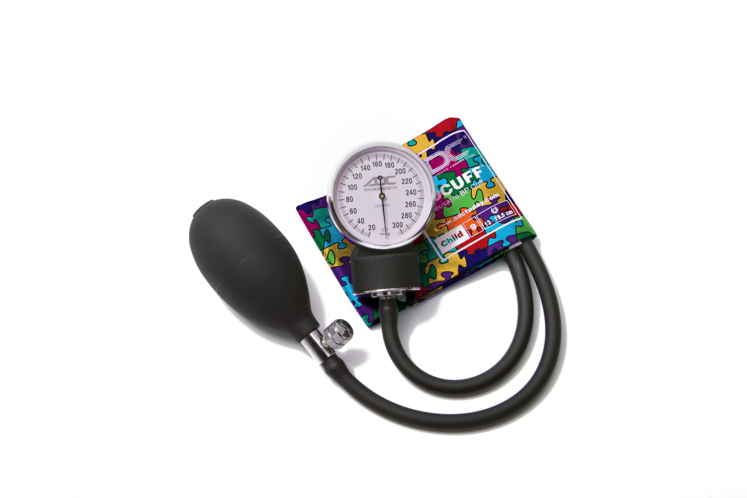 American Diagnostic Prosphyg 760 Series Aneroid Sphygmomanometer, Size 9, Puzzle Pieces, Latex-Free, Arm Dial Display, Each - Aneroid Sphy-Puzzle Pieces - Image 1