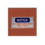 Healthmark "Wear PPE" Safety Sign, White/Black/Red, Flat Surface Mount, Each - Sign "Wear PPE" Wht /Blk / Red - Image 1
