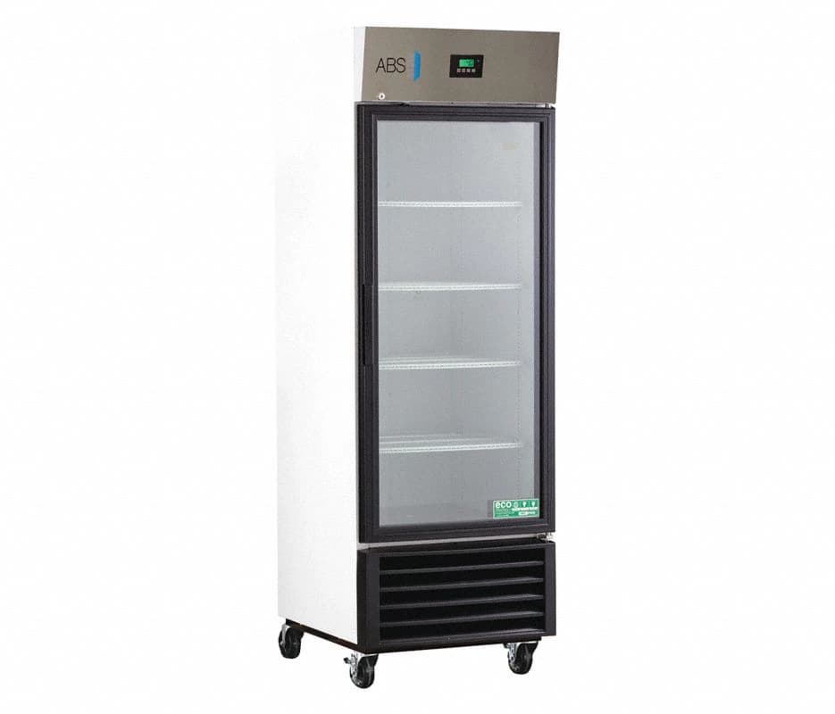 American Biotech Supply Laboratory Refrigerator, 23 Cu Ft, Glass Door, Right Hinge, 1 to 10C, Cycle Defrost - Lab Fridge Gls Door 23CF Dig - Image 1