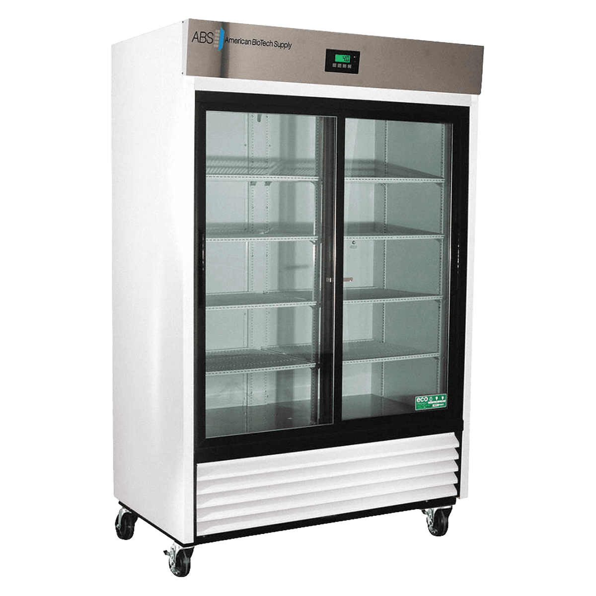 American Biotech Supply Lab Refrigerator, Glass Door, 47 Cu Ft, 2 Sliding Doors, 1-10°C, Cycle Defrost, 01KT0J07ES94KQCVQKGA3ESZR6 - Lab Fridge Gls Door 47CF Dig - Image 1