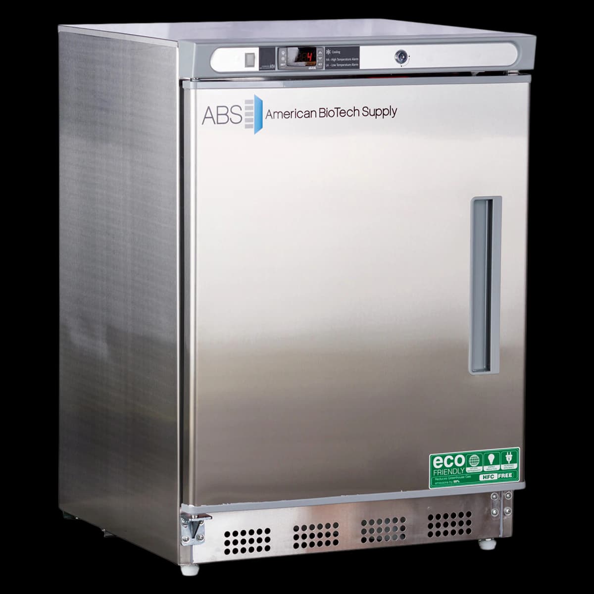 American Biotech Supply Laboratory Refrigerator, 4.5 Cu Ft, Solid Door, Left Hinge, 2 to 8°C, Manual Defrost - Fridge Undrctrr Bi Ss 4.6CF LH - Image 1