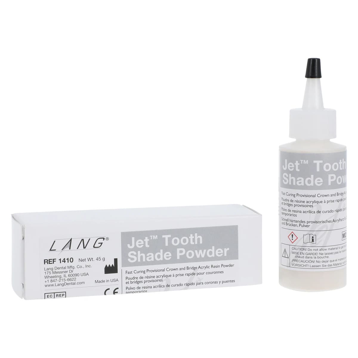 Jet Tooth Shade Acrylic Powder, Shade A3.5, Self-Cure, 2 oz Refill - Jet Tooth Shade Acrylic Powder - Image 1