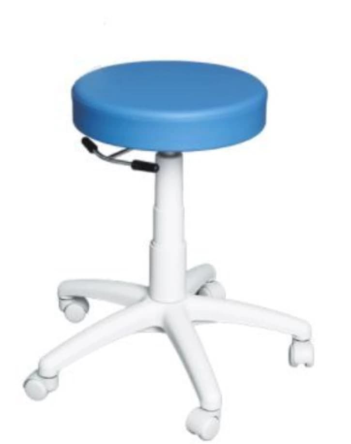 BR Surgical Pneumatic Surgeon Stool with Backrest, Blue - Stool Surgeon Pneum w/ Back - Image 1