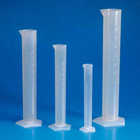 Globe Scientific Graduated Cylinder, Polypropylene, Clear, 2000 mL, Molded Graduations, Pour Spout, Autoclavable, 6/Case - Cylinder Graduated Molded - Image 1