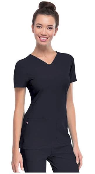 HeartSoul PitterPat V-Neck Scrub Top, Pewter, Large, Womens, 20710 - HeartSoul PitterPat VNeck Top - Image 1