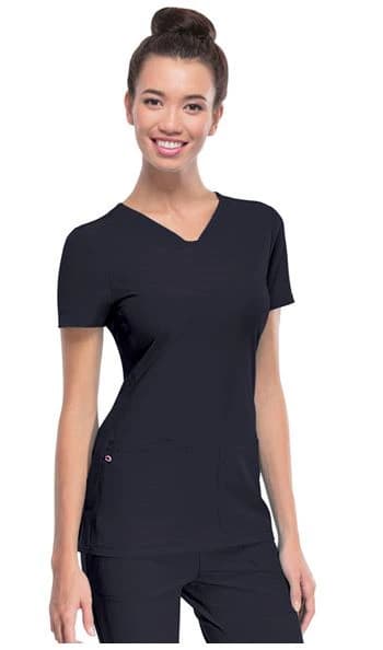 HeartSoul PitterPat V-Neck Scrub Top, Pewter, Women's X-Small, 20710 - HeartSoul PitterPat VNeck Top - Image 1